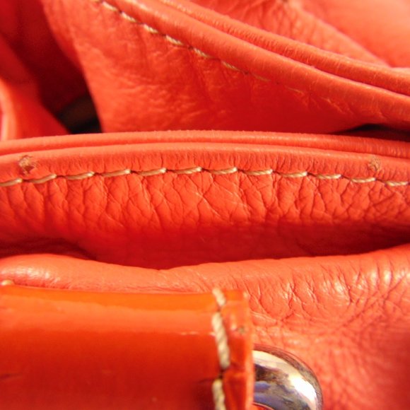 INNUE' Italy Fire Coral Soft Leather Hobo Bag - Picture 11 of 15